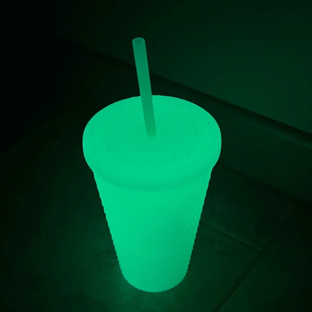 Starbucks 2022 Lemongrass Glow in the Dark Studded Tumbler 16oz Cold Cup New
